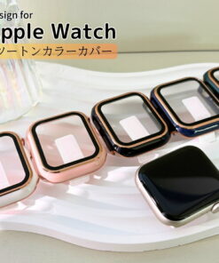 Apple Watch 表壳 保护壳 Apple Watch 表壳 Series 11/10/9/8/7/6/5/4/3/2/1 SE 42mm/46mm/45mm/41mm/40mm 时尚 可爱 高级 保护壳 超薄 光泽 抗冲击 高级感 双色