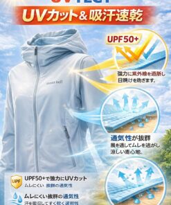 Alternative view of Mont-bell WIC.UV Tect 女款连帽外套 #1114937 UPF50+ 防晒 抗紫外线 抗菌防臭 带帽 覆盖手背 速干 透气 轻便 户外 露营 登山 音乐节 mont-bell