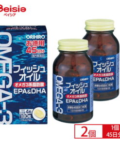 ORIHIRO 鱼油 180粒 45天份×2盒装 | EPA&DHA 欧米伽-3脂肪酸 ORIHIRO 沙丁鱼 EPA DHA 不喜欢吃鱼 欧米伽-3 不饱和脂肪酸 营养补充剂 每日建议摄入量4粒