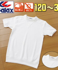 Galax 短袖运动衫 圆领立领 男女通用 小学生 初中生 高中生 圆领 针织衫 白色 120-150 S-3L 四季皆宜