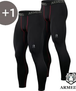 Almedes 触感清凉 压缩内衣 2件装 长裤 9分裤 前开合 下装 四季通用 男士 吸汗速干 透气 弹性 速干 运动内衣 训练 四季通用 M-3XL 共5色 AR161