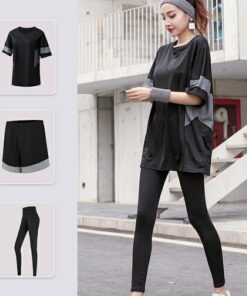 Alternative view of 乐天排行榜第一名 女装运动套装 3件套 M-4XL 大码 瑜伽服 上衣 T恤 运动裤 跑步服 训练服 健身服