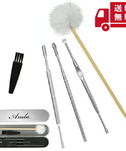 母亲节必备！耳勺 极致快感 高级不锈钢 竹制 精心设计的6种尖端造型4支装 彻底清洁 清爽舒畅 螺旋型 勺型 螺旋卷型 附专用刷 带收纳盒 光泽亮丽 可水洗清洁 清洁耳朵 敬老节