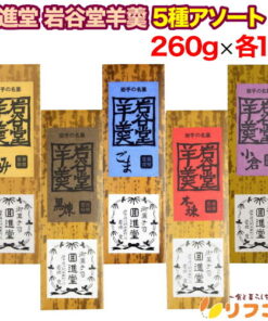 回进堂 岩谷堂羊羹 新中型 5种拼盘 核桃 芝麻 小仓 黑练 本炼 每块260克 各1块 共5块装 茶点 日式甜点 礼品 赠礼 福袋 回进堂名点