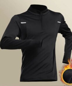 Alternative view of 半拉链 内搭衫 弹力 轻薄 跑步 长袖 冬季 内衬绒 衬衫 运动内搭 内衣 秋季 保暖