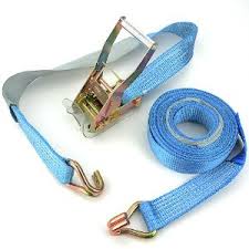 捆扎带 挂钩 带宽50mm 固定端1m 卷绕端5m/2件装/高品质CE认证产品/超值价格［捆扎机 捆扎带 挂钩 绳索 固定 货物固定 车载 货台 搬家 商用］推荐 J型挂钩 卡车用 棘轮捆扎带