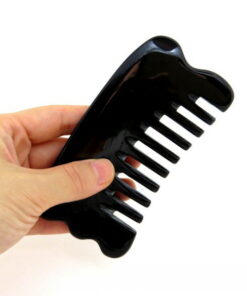 Alternative view of 头皮按摩、面部及身体淋巴按摩刮痧板 天然牛角 刮痧板 黑牛 梳形