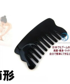 头皮按摩、面部及身体淋巴按摩刮痧板 天然牛角 刮痧板 黑牛 梳形