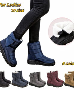 雪地靴 雪地鞋 雨靴 短款 女款 厚底 平底 厚底鞋 内衬毛绒 内衬绒面 保暖 防滑 防水 魔术贴