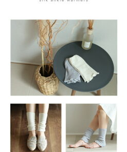 Alternative view of 1-2双装 真丝罗纹编织 脚踝保暖袜 腿部保暖袜 轻薄款 春夏/夏季适用 宽松版 女款 男款 孕妇款 时尚 可爱 不紧绷 孕妇 睡觉时 睡眠 脚部 畏寒 脚跟 腿抽筋 短款 防空调