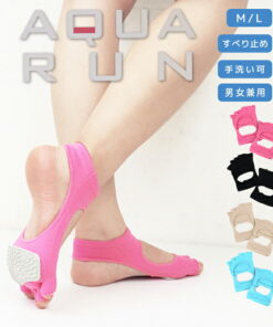 AQUARUN 水中袜 防滑袜 泳池健身专用 护具 水中鞋 水中步行 水中健身操 水中行走 运动 健身房 泳池 健身 M L 男女通用 日本制造 AQUARUN