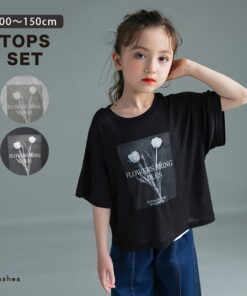 透视款短袖T恤套装 女童 女童装 SS 春季款 夏季款 春夏款 童装 儿童服装 儿童 青少年 孩子 MONOTONE
