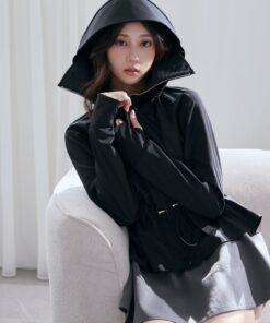 Alternative view of SNIDEL 带遮阳帽的防紫外线连帽衫 SNIDEL 上衣 连帽衫·连帽卫衣 黑色