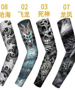 Alternative view of 臂套 纹身图案 纹身袖 仿真 贴合 清凉 防晒 防紫外线 透气 套装 叛逆 随性 时尚 硬核 哥特 艺术 暗黑