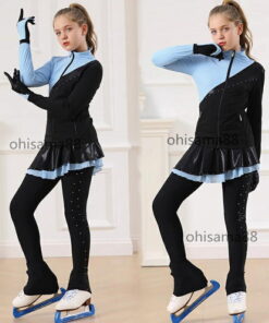 冰舞 滑冰 拉伸 竞技 花样滑冰服装 2/3 套装（含上衣+裙裤+手套） 训练服 运动服 上下套装 滑冰 训练 演出 漂亮 花样滑冰 滑冰服 服装 儿童 成人