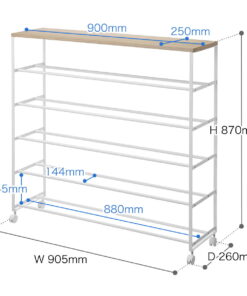 Alternative view of ［ 带顶板的鞋架 塔式 5层 带脚轮 W90 ］山崎实业 tower 纤薄 节省空间 鞋柜 鞋架 收纳架 鞋架 鞋柜 顶板 高跟鞋 玄关 简约 时尚 单色 yamazaki 官方 黑色 白色 1465 1466