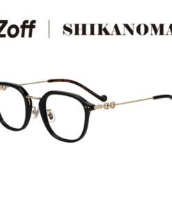 ｜Zoff SHIKANOMA 威灵顿款 太阳镜 #2 (黑色) 视觉上缩短脸型 透明镜片 金属混搭镜框 时尚 可爱 柔美 防紫外线 UV防护 100%防紫外线 女款 女士专用｜