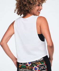 Alternative view of ZUMBA 正品 女装 无袖背心 上衣 品牌标识 圆领下摆 健身 运动 舞蹈 瑜伽 运动服 ZUMBA运动服 白色 S3