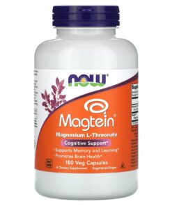 NOW Foods Magtein NOW Foods Magtein 镁 L-苏氨酸镁 矿物质 矿物质补充剂 营养补充剂 素食胶囊 180粒