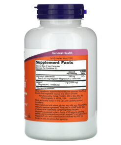 Alternative view of NOW Foods Magtein NOW Foods Magtein 镁 L-苏氨酸镁 矿物质 矿物质补充剂 营养补充剂 素食胶囊 180粒