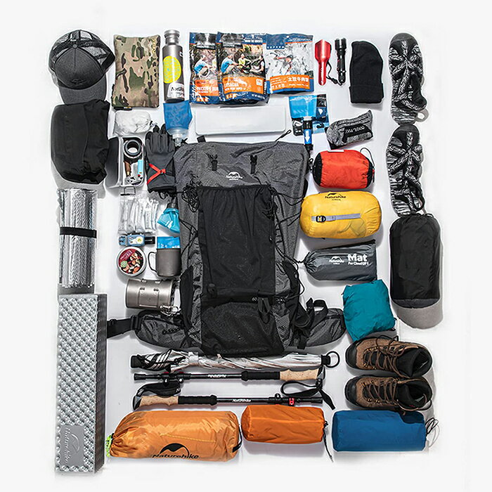 Naturehike 背包 40L+5L/60L+5L 登山背包 徒步背包 户外背包 大容量 收纳性强 防水 应急 轻便 高透气性 多功能 男女通用 旅行用 运动 露营 附带防雨罩 - 图片 3