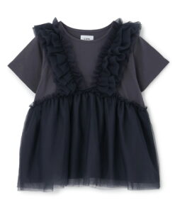 Petit Main LIEN 薄纱荷叶边连衣裙