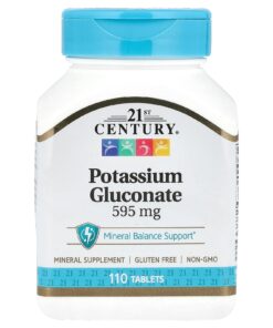 21st Century 葡萄糖酸钾 21st Century 钾 营养补充剂 矿物质 矿物质补充剂 片剂 595mg 110片