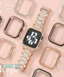 Apple Watch 表壳 保护壳 边框 金属 锆石 哑光色 保护套 40mm 41mm 42mm 44mm 45mm 46mm SE 6/5/4/7/8/9/10 11 SE 适用 时尚 可爱 闪亮 女款 无玻璃