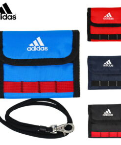 三折钱包 附挂绳 adidas (AD63472) 迷你钱包 带挂绳 适合男孩 女孩 小学生 初中生 男童 儿童 钱包 小巧 时尚