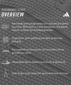 Alternative view of adidas（阿迪达斯）高性能训练手套 Aero Lady 面料（吸汗、速干、透气、保暖） 黑色 M ADGB-13124