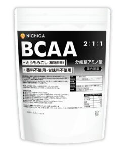 BCAA 2:1:1（日本制造） 500g 植物来源 支链氨基酸 无香精・无甜味剂 NICHIGA（ニチガ） 无味