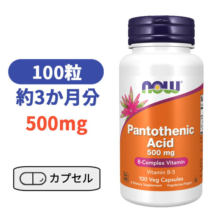 泛酸(维生素B5)500毫克 100粒 胶囊 Now Foods 维生素 营养补充剂 - 图片 2