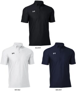安德玛 UNDER ARMOUR UA Team Armor 纽扣式POLO衫 男士 女士 短袖衬衫 上衣 训练服 吸汗 抗菌 防臭 速干 运动 简约 1384777