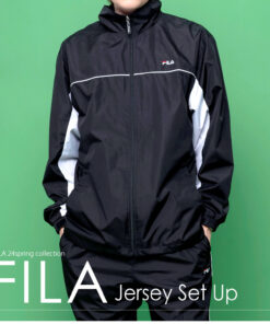 Alternative view of FILA 菲拉 男士运动套装 上下装 内衬网眼 轻便 速干 品牌 单色 条纹 防风外套 运动裤 运动服 训练 社团活动 初中生 高中生 黑色 藏青色 灰色 春秋季 karlas
