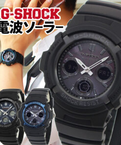 G-SHOCK 电波 太阳能 指针式 太阳能电波手表 男士手表 CASIO 卡西欧 黑色 蓝色 生日礼物 父亲节 丈夫 男朋友 初中生 高中生 男孩 男性 儿童 AWG-M100A-1A AWG-M100SB-2A 入学贺礼 升学贺礼 初中 高中 男孩子