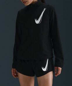 耐克 NIKE Dri-FIT Swoosh 女款跑步夹克 黑色 运动 健身 全拉链夹克 HJ2229-010