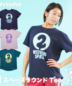 女士健身服 Double Studio Space Round Tee 男士/男女通用上衣 T恤 舞蹈服 运动服 有氧运动 普拉提 瑜伽服 弹性面料 当日发货 日本制造 适合Zumba等舞蹈 也推荐作为日常穿搭