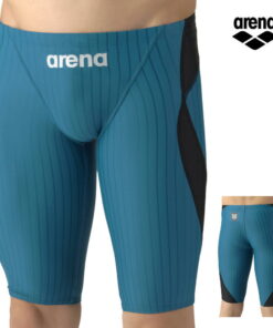 Arena 竞技泳装 男士 半腿泳裤 经世界游泳联合会（WA）认证 Aqua Extreme 男士泳装 arena 竞技泳装 World Aquatics 竞速泳裤 半腿款 Aqua Racing 带FINA标志 蓝色 黑色（2XO～3XO码）AS6SRC55M