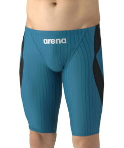 Alternative view of Arena 竞技泳装 男士 半腿泳裤 经世界游泳联合会（WA）认证 Aqua Extreme 男士泳装 arena 竞技泳装 World Aquatics 竞速泳裤 半腿款 Aqua Racing 带FINA标志 蓝色 黑色（2XO～3XO码）AS6SRC55M