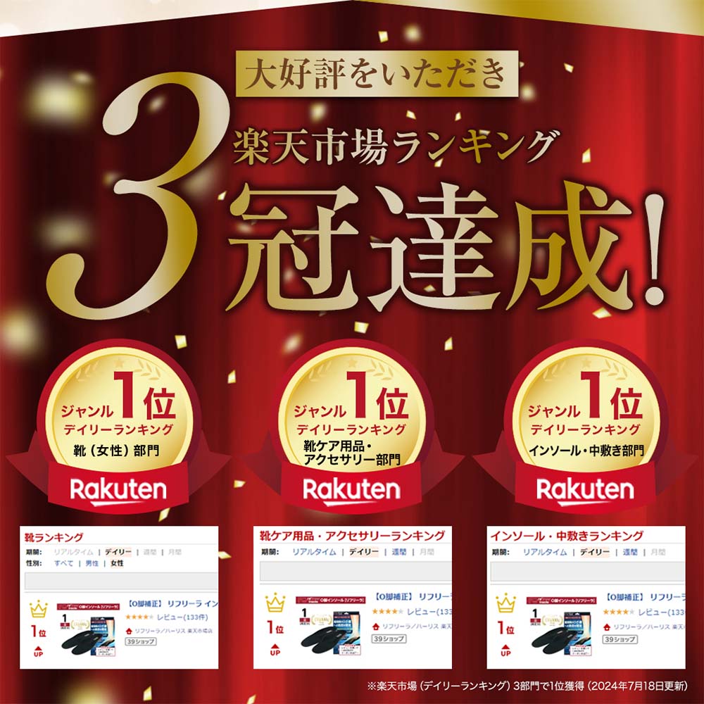 Refreela O型腿矫正鞋垫 外八字脚 内翻足 膝盖 鞋垫 足底板 物理治疗师监制 足弓支撑 - 图片 3