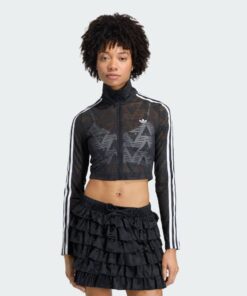 Alternative view of 阿迪达斯 adidas 可退货 休闲风 Firebird Classic 系带运动夹克 Originals 女装 运动服 运动衫 黑色 KD0349