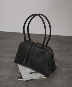 SALON adam et rope' 拼色皮革中号波士顿包 2 / 轻便 SALON adam et rope' 包 波士顿包 黑色 棕色 米色