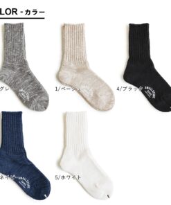 Alternative view of SMALL STONE SOCKS 小石头袜 袜子 罗纹编织 不紧绷 透气 不易滑落 亚麻混纺 亚麻 棉 日本制造 纯色 七分袜 S M 女款 男款 时尚 帕蒂