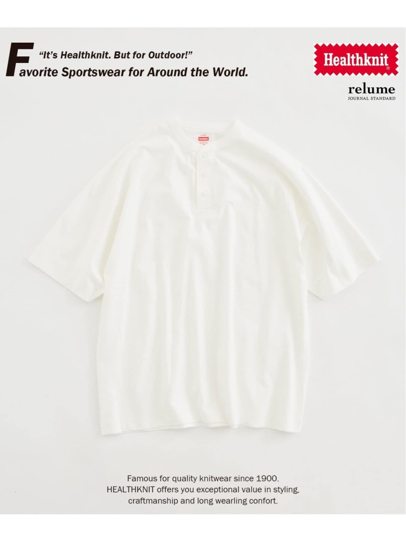Healthknit / 特别定制 亨利领T恤 JOURNAL STANDARD relume 上衣 针织衫・T恤 黑色 白色 米色 紫色 棕色 红色 - 图片 2