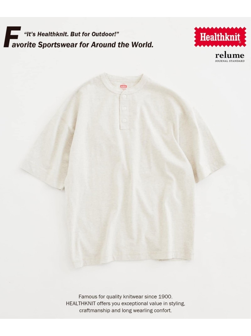 Healthknit / 特别定制 亨利领T恤 JOURNAL STANDARD relume 上衣 针织衫・T恤 黑色 白色 米色 紫色 棕色 红色 - 图片 3
