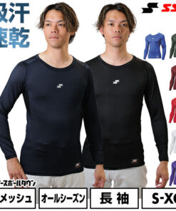 棒球 内衣 长袖 低领 圆领 修身款 成人 SSK SCβ 吸汗速干 日本制造 SCB024LL 棒球服 内衣 运动服 内衣 可付费刺绣(U)