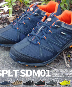 步行鞋 防水运动鞋 Moonstar moonstar 防水运动鞋 SPLT SDM01 男士 户外运动鞋 徒步 露营 休闲 透气 不易闷脚 宽楦设计 4E 防水设计 拇外翻 Shut Dry 加固鞋舌