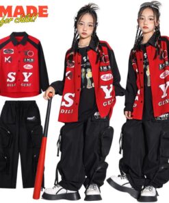 舞蹈服装 儿童 套装 嘻哈 单品 夹克 衬衫 裤子 嘻哈 儿童舞蹈 男孩 女孩 套装 街头风 舞蹈服 原宿风 时尚 长袖 训练装 衬衫 裤子 hiphop jazz