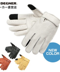 Degner 男士皮革网眼旅行手套 TG-59M 黑色/棕色/浅棕色/象牙白 S/M/L/XL/2XL 牛皮 支持触屏 摩托车 旅行 透气