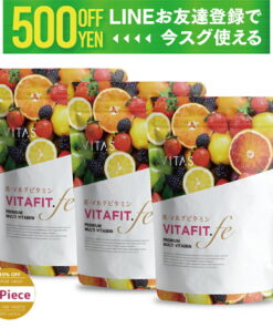 VITAS（维塔斯） VITA FIT.fe 维塔菲特 铁 叶酸 葡萄籽提取物 专为女性设计的复合维生素 营养补充剂 360粒 90天份 12种营养成分 日本制造